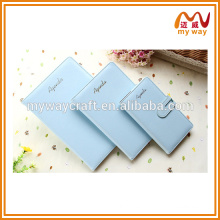 Beautiful blue cover leather notebook for office stationery gift set